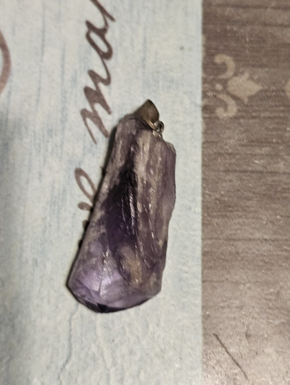 Silver Tone Purple Stone Pendant